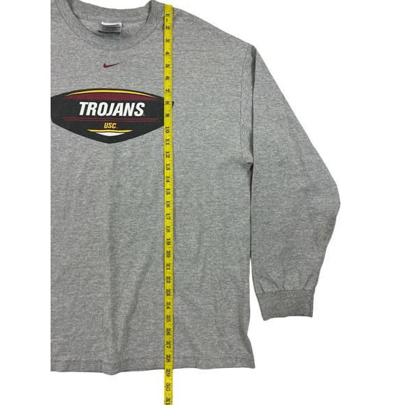 VTG Nike Trojans USC Men Gray Long Sleeve Crew Neck T-Shirt Sz L - Picture 2 of 6